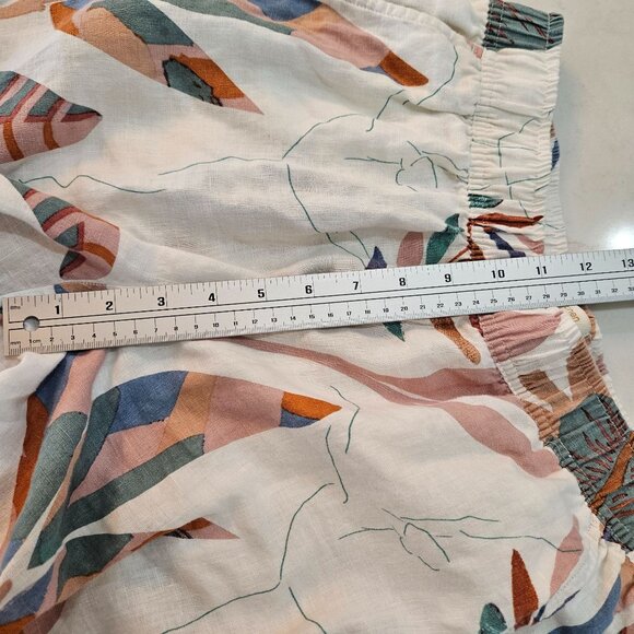 Cynthia Rowley Linen Floral Cropped Pants Size Small Tropical Multicolor - Picture 8 of 11